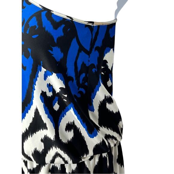 Tibi Jasmine One Shoulder Dress Black Ivory Multi Size Small Statement Sleeve - Picture 11 of 16